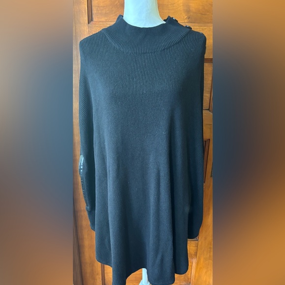 NY & Co black poncho sweater - Picture 1 of 6
